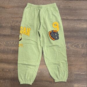 Urban Outfitters Green Joggers with Yellow and Blue Accents